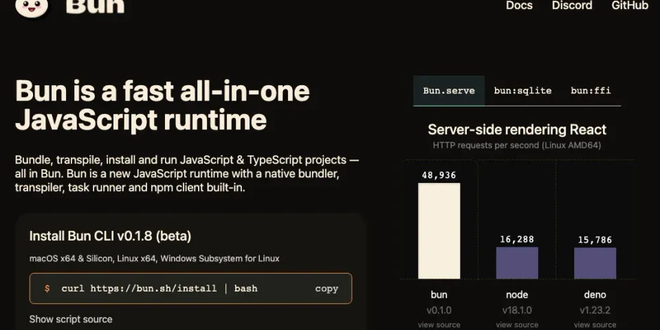 Imagen destacada del artículo sobre Bun como alternativa a Node.js y Deno